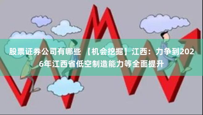 股票证券公司有哪些 【机会挖掘】江西：力争到2026年江西省低空制造能力等全面提升